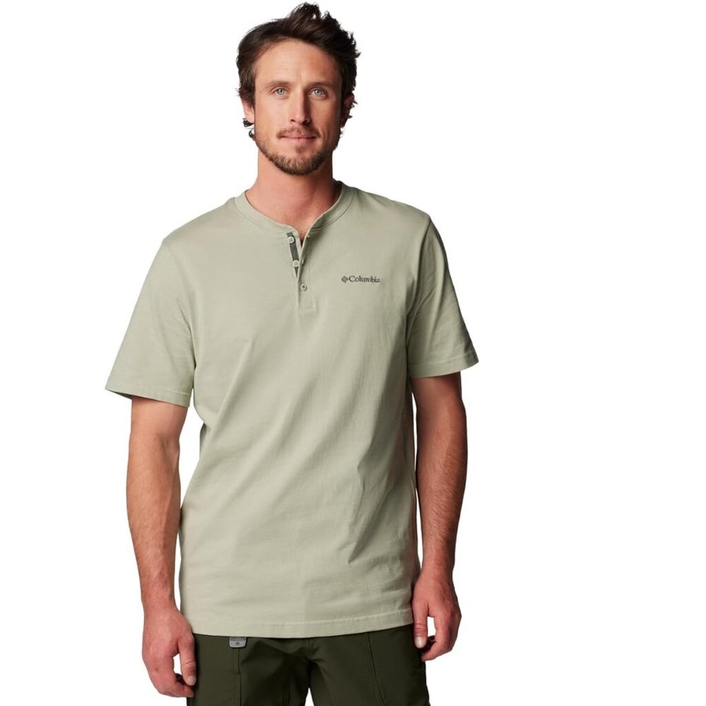 NEW Columbia Men's Landroamer SS Henley II Short Sleeve Top Safari XL